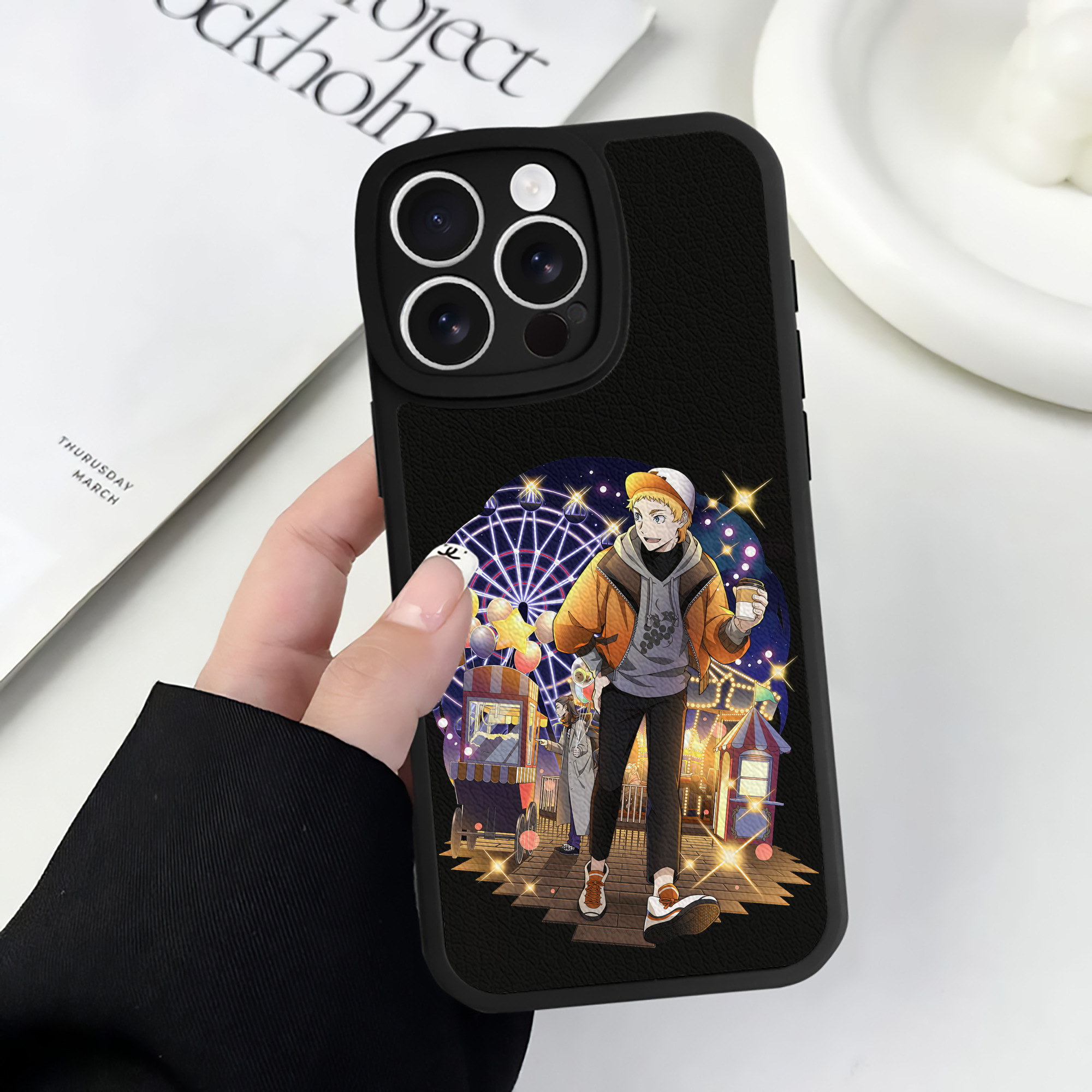 （画像用） 文豪ストレイドッグス Bungo Stray Dogs 【iPhone 16シリーズ対応】シリコンスマホケース（レザー調） 材質：シリコン